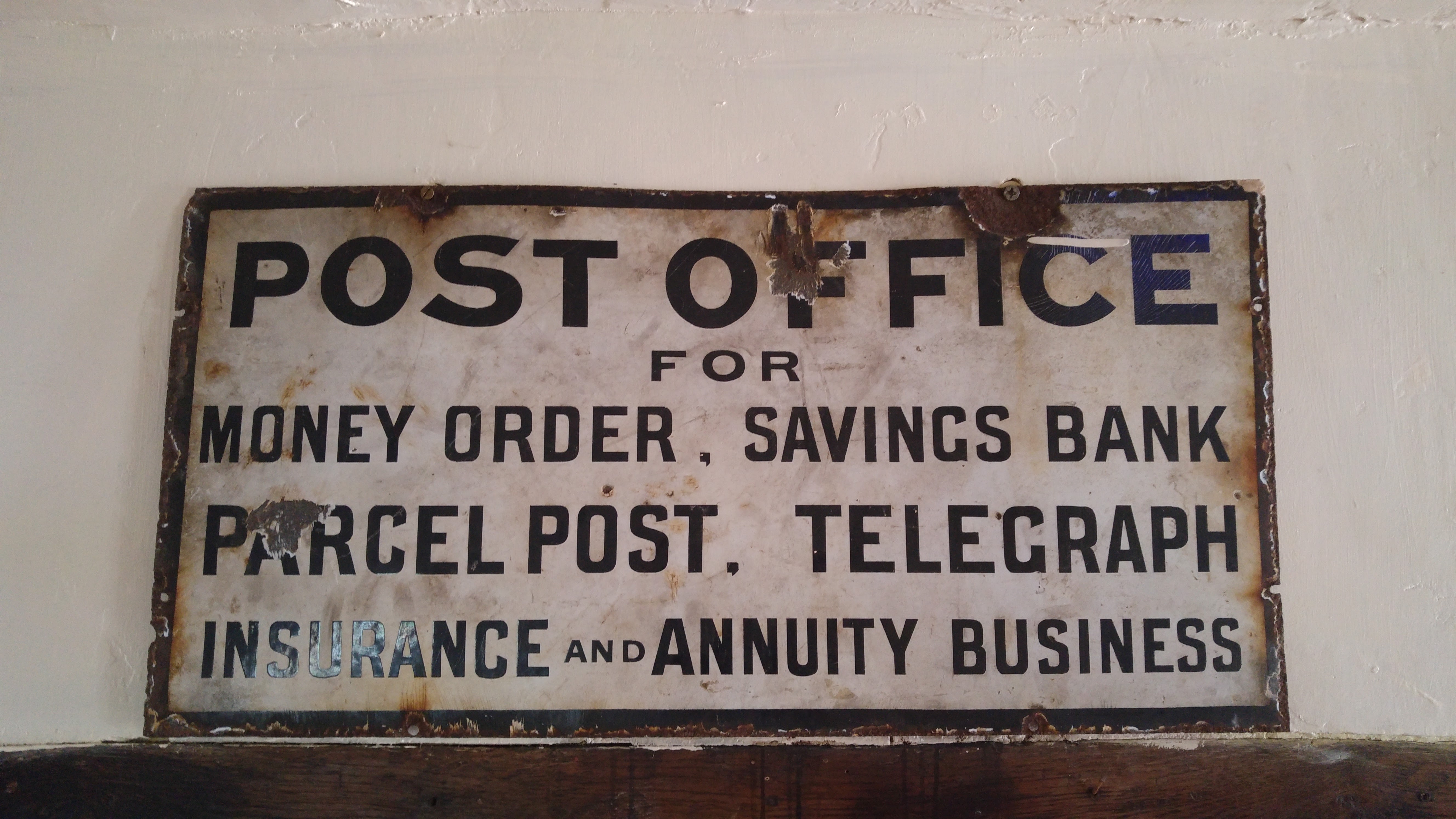 Photo of antique post office sign