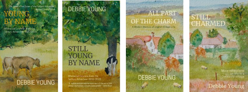 array of four cover images of the Young By Name and Charmed books