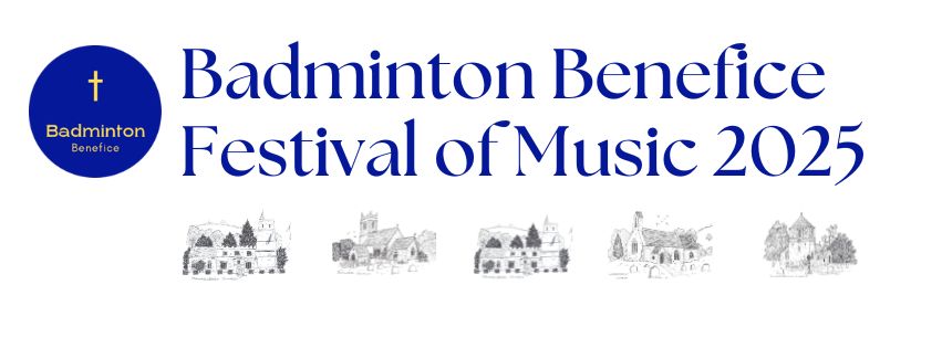 Logo and church drawings for the Badminton Benefice Music Festival
