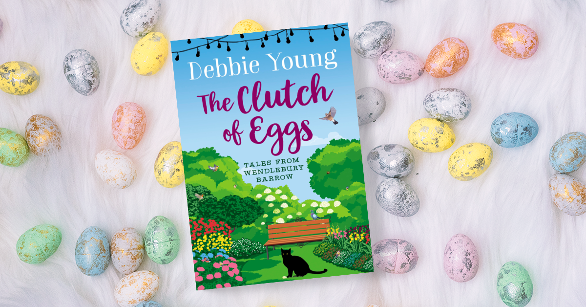 Cover of The Clutch of Eggs against a background of coloured mini eggs